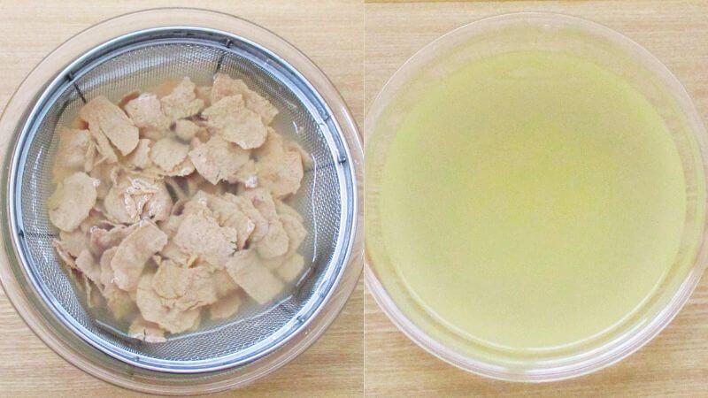 牛肉風乾燥大豆ミートゆすり洗い1回目