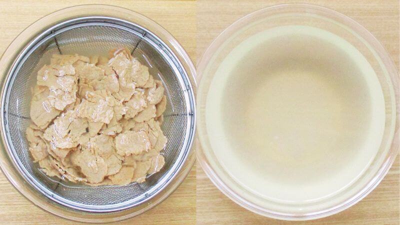 牛肉風大豆ミートゆすり洗い３回目