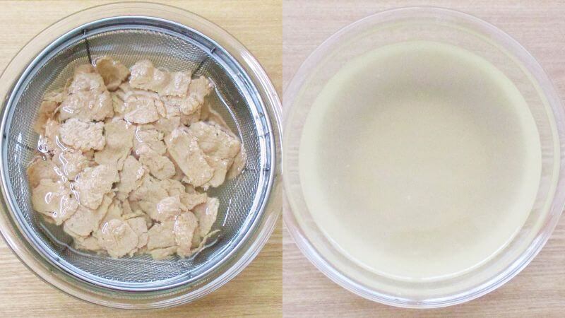 牛肉風大豆ミートゆすり洗い２回目