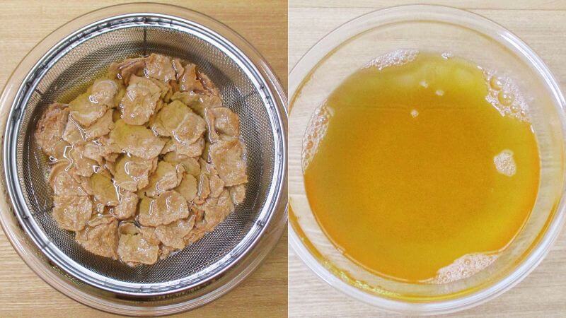 牛肉風大豆ミートの戻し汁