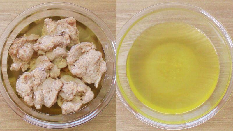 バラ肉風大豆ミートの戻し汁