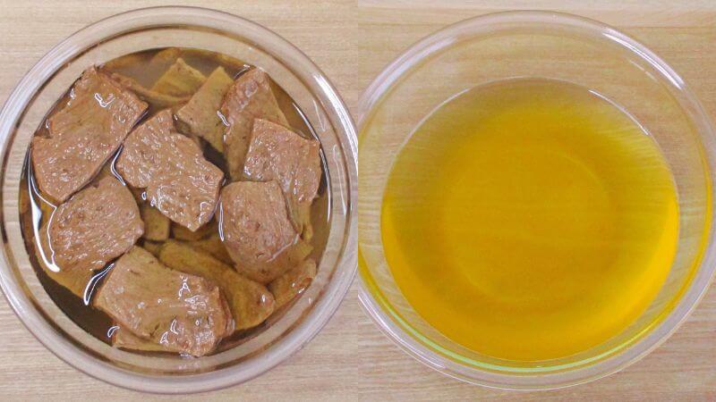 焼肉風大豆ミート押し洗い１回目