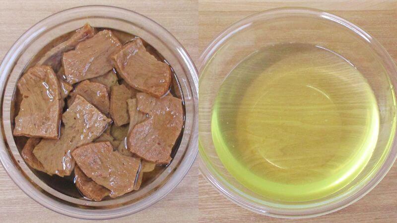 焼肉風大豆ミート押し洗い３回目