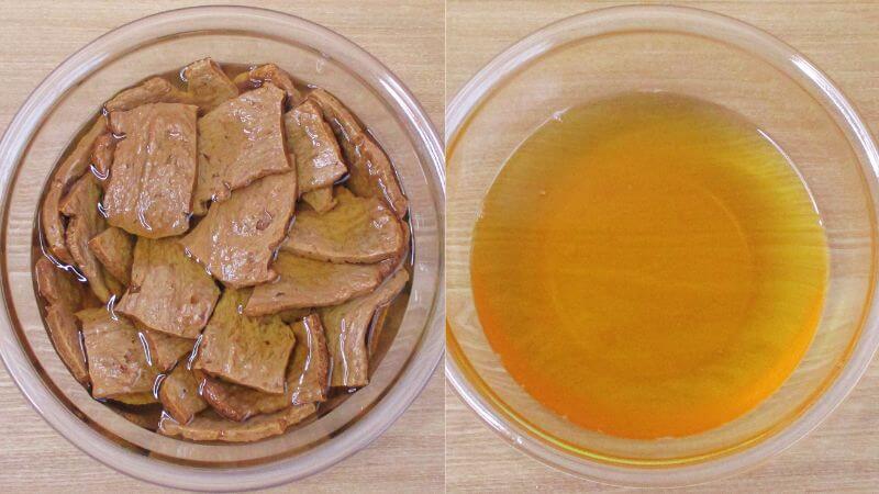 焼肉風大豆ミートの戻し汁