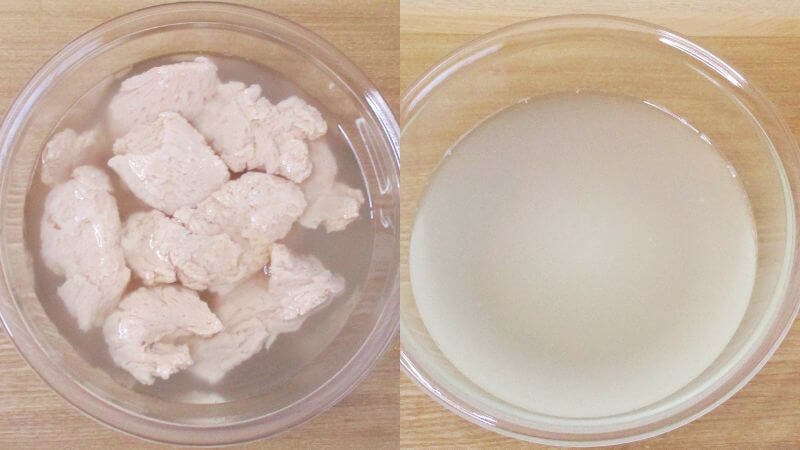 フィレ風大豆ミート押し洗い２回目