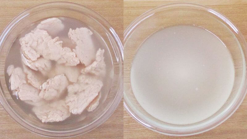 フィレ風大豆ミート押し洗い３回目