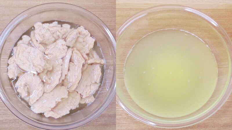 フィレ風大豆ミートの戻し汁