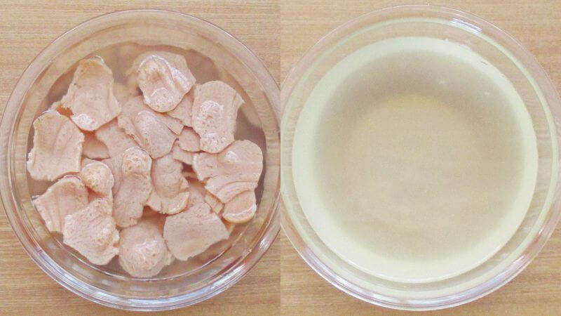 薄切り風大豆ミート押し洗い２回目