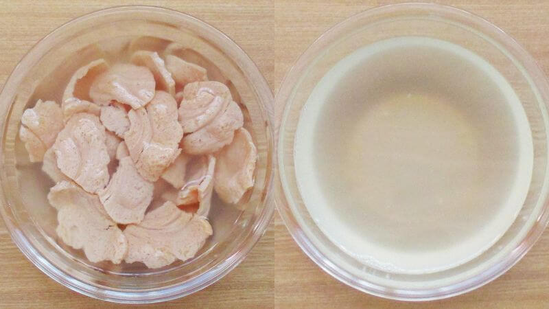 薄切り風大豆ミート押し洗い３回目