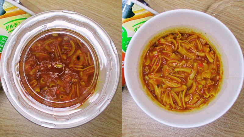 コク旨カレーのスープパスタできあがり
