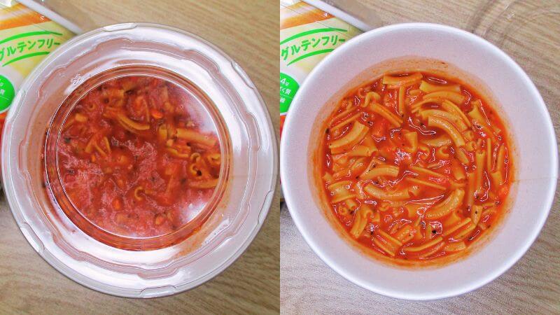 完熟トマトのスープパスタ出来上がり
