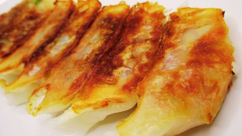 お皿に乗せたサンホームプロテイン餃子