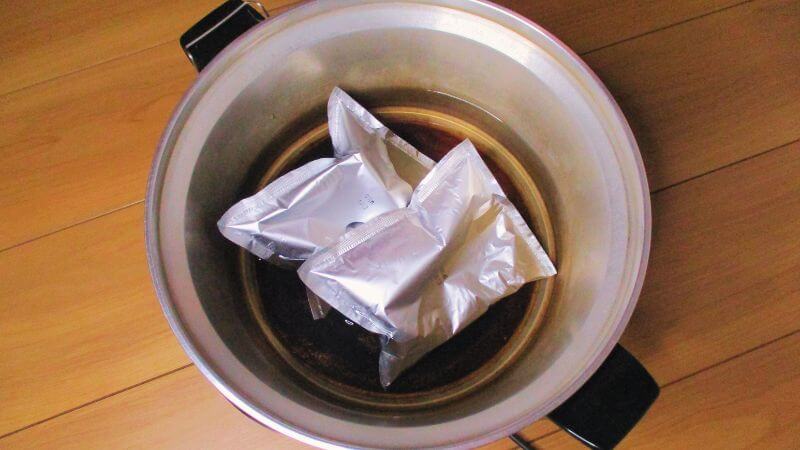 vegara ヴィーガングルテンフリーカレー湯煎中