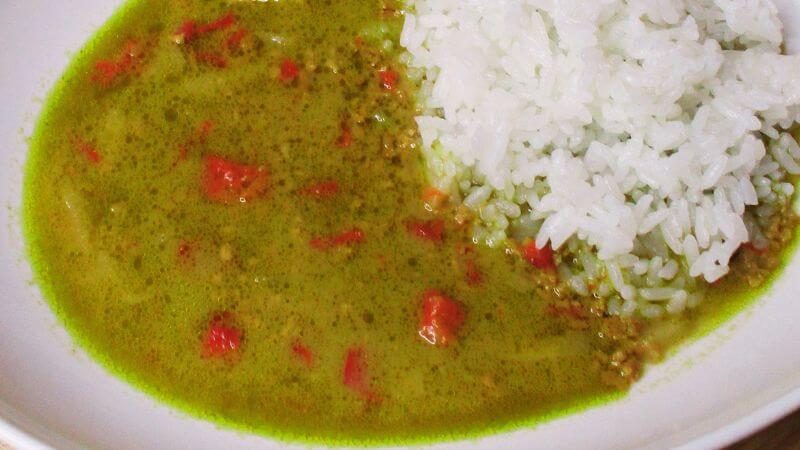 カゴメプラントベース大豆ミートのグリーンカレー拡大図
