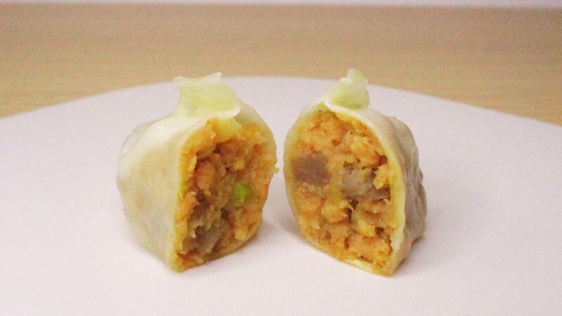 元祖ぎょうざ苑 ベジタブル野菜餃子の断面